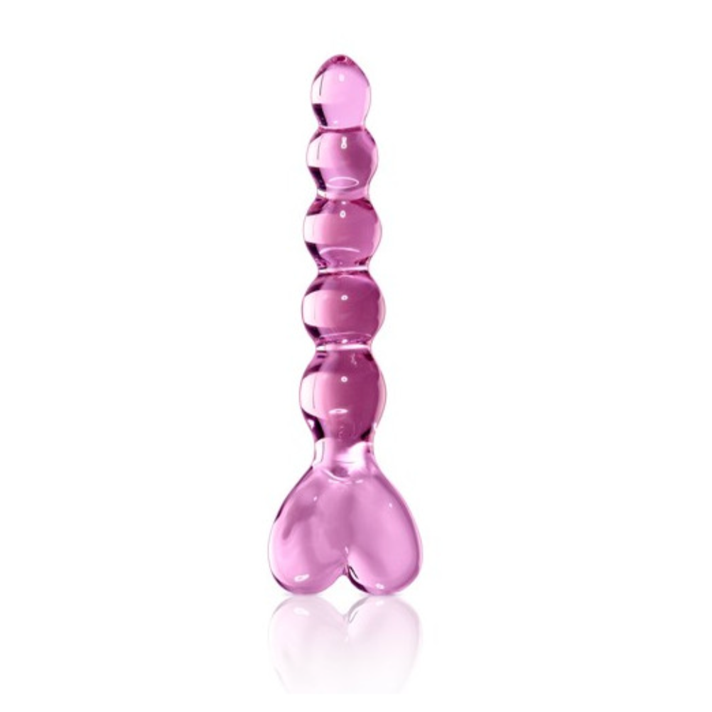 Icicles - Pink Heart Glass Dildo - No.43